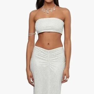 WeWoreWhat Crystal Bandeau Top and Skirt - Set